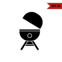 Illustration des Grill-Glyphen-Symbols vektor