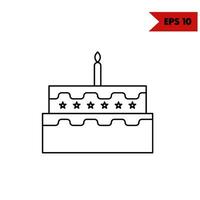 Illustration der Geburtstagstorte Symbol Leitung vektor