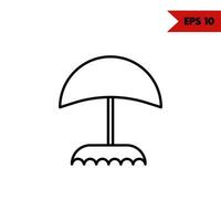 Illustration des Symbols für die Regenschirmlinie vektor
