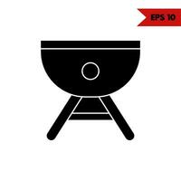 Illustration des Grill-Glyphen-Symbols vektor