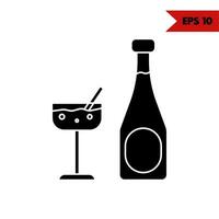 Illustration des Wein-Glyphen-Symbols vektor