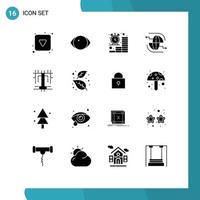 Stock Vector Icon Pack mit 16 Zeilen Zeichen und Symbolen für Pfeil Internet Business Globus Geld editierbare Vektordesign-Elemente