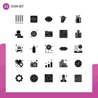 uppsättning av 25 modern ui ikoner symboler tecken för golf klubb mänsklig väska sinne redigerbar vektor design element