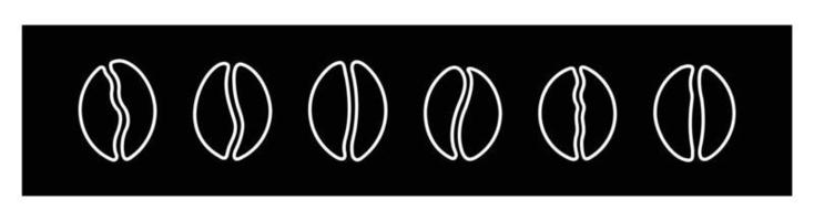 Kaffeebohnen-Icon-Set. Vektor-Illustration. eine isolierte flache symbolillustration von kaffeebohnen. vektor