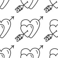 enkel mönster hjärtan med pil för hjärtans dag kort, affischer, omslag och design. vektor