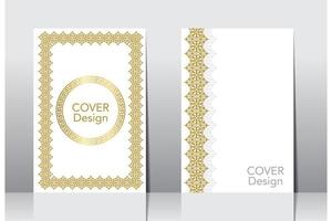 arabisches Rahmenrand-Cover-Design, islamischer Bucheinband vektor