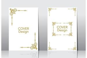 arabisches Rahmenrand-Cover-Design, islamischer Bucheinband vektor