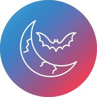 halloween mond linie farbverlauf kreis hintergrund symbol vektor