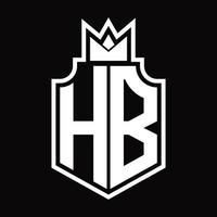 hb logotyp monogram design mall vektor