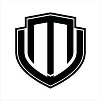 MW-Logo-Monogramm-Vintage-Design-Vorlage vektor