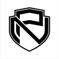 PN-Logo-Monogramm-Vintage-Design-Vorlage vektor
