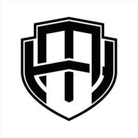 Mh-Logo-Monogramm-Vintage-Design-Vorlage vektor