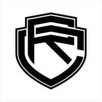 rc logo monogramm vintage designvorlage vektor