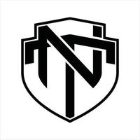 nt-Logo-Monogramm-Vintage-Design-Vorlage vektor