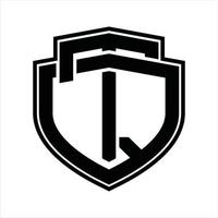 tq-Logo-Monogramm-Vintage-Design-Vorlage vektor