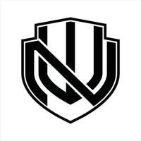 wn-Logo-Monogramm-Vintage-Design-Vorlage vektor