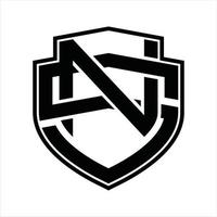 ns-Logo-Monogramm-Vintage-Designvorlage vektor