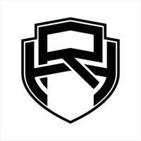 rh logotyp monogram årgång design mall vektor