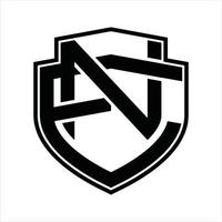 ne Logo-Monogramm-Vintage-Designvorlage vektor