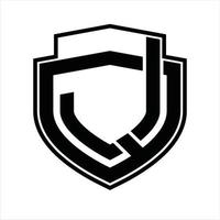 jq logotyp monogram årgång design mall vektor