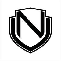 Nu-Logo-Monogramm-Vintage-Designvorlage vektor