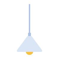 en platt ikon av tak lampa vektor