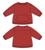 Langarm-Sweatshirt technische Mode flache Skizze Vektor Illustration Vorlage für Kinder