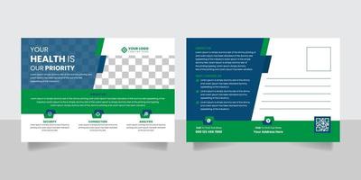 professionell hälsa och medicinsk vykort design mall vektor