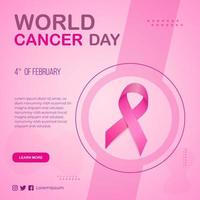 Gradient World Cancer Day Social Media Instagram Beiträge Sammlung gegen Krebs vektor