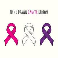 hand dragen cancer band i årgång stil vektor