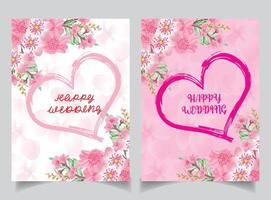 Hochzeitseinladungskarte Kirschblüten-Template vektor