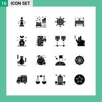 16 kreative Symbole, moderne Zeichen und Symbole des Geschäftsstoppbaums, beachten Sie moderne, bearbeitbare Vektordesignelemente vektor
