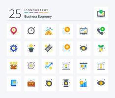 ekonomi 25 platt Färg ikon packa Inklusive pengar. mynt. företag. pengar. kontanter vektor