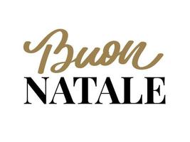 jul, buon natale gratulationskort. handskrift bokstäver på italienska. semester bokstäver. nyår mall. vintage vektor, typografi design. vektor