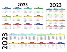 kalender för 2023 isolerat på en vit bakgrund vektor