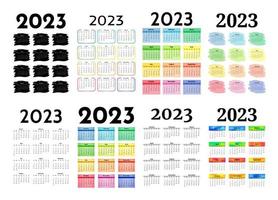 Kalender für 2023 isoliert auf weißem Hintergrund vektor