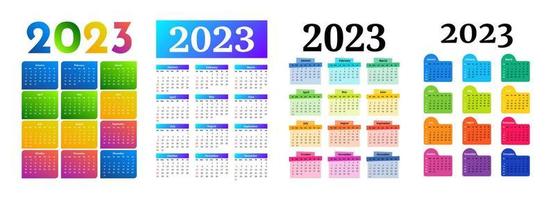 kalender för 2023 isolerat på en vit bakgrund vektor