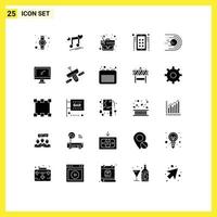 Stock Vector Icon Pack mit 25 Linienzeichen und Symbolen für Comet Werbepfad Social Marketing editierbare Vektordesign-Elemente