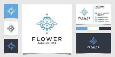 Blumen-Logo-Vektor-Design-Vorlage mit Visitenkarten-Design. vektor