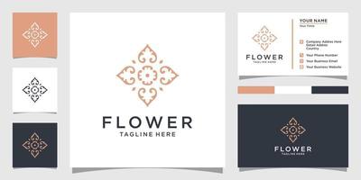 Blumen-Logo-Vektor-Design-Vorlage mit Visitenkarten-Design. vektor