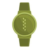 grüne Fitness-Uhr-Symbol Cartoon-Vektor. Sport-App vektor