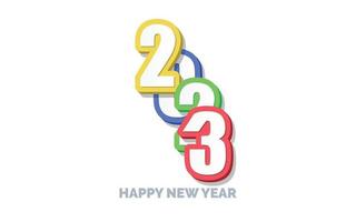 3D-Frohes neues Jahr 2023 Logo-Design vektor