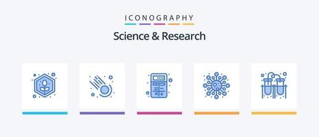 vetenskap blå 5 ikon packa Inklusive laboratorium. studie. app. vetenskap. cell. kreativ ikoner design vektor