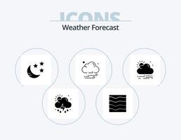 Wetter-Glyphen-Icon-Pack 5 Icon-Design. Wetter. Wind. Wellen. Wetter. Wolke vektor