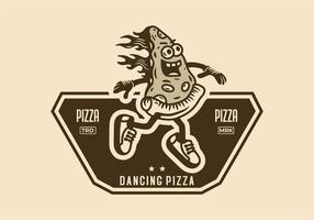 maskot illustration design av dans pizza vektor