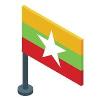 myanmar flagga ikon isometrisk vektor. landmärke kultur vektor