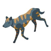 Wildhund-Symbol isometrischer Vektor. tierisches Säugetier vektor