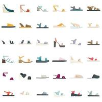 sandaler ikoner som platt vektor. fotskor vektor