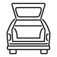 Familie Auto Kofferraum Symbol Umriss Vektor. offenes Fahrzeug vektor