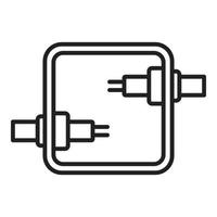 vägg korsning låda ikon översikt vektor. elektrisk växla vektor